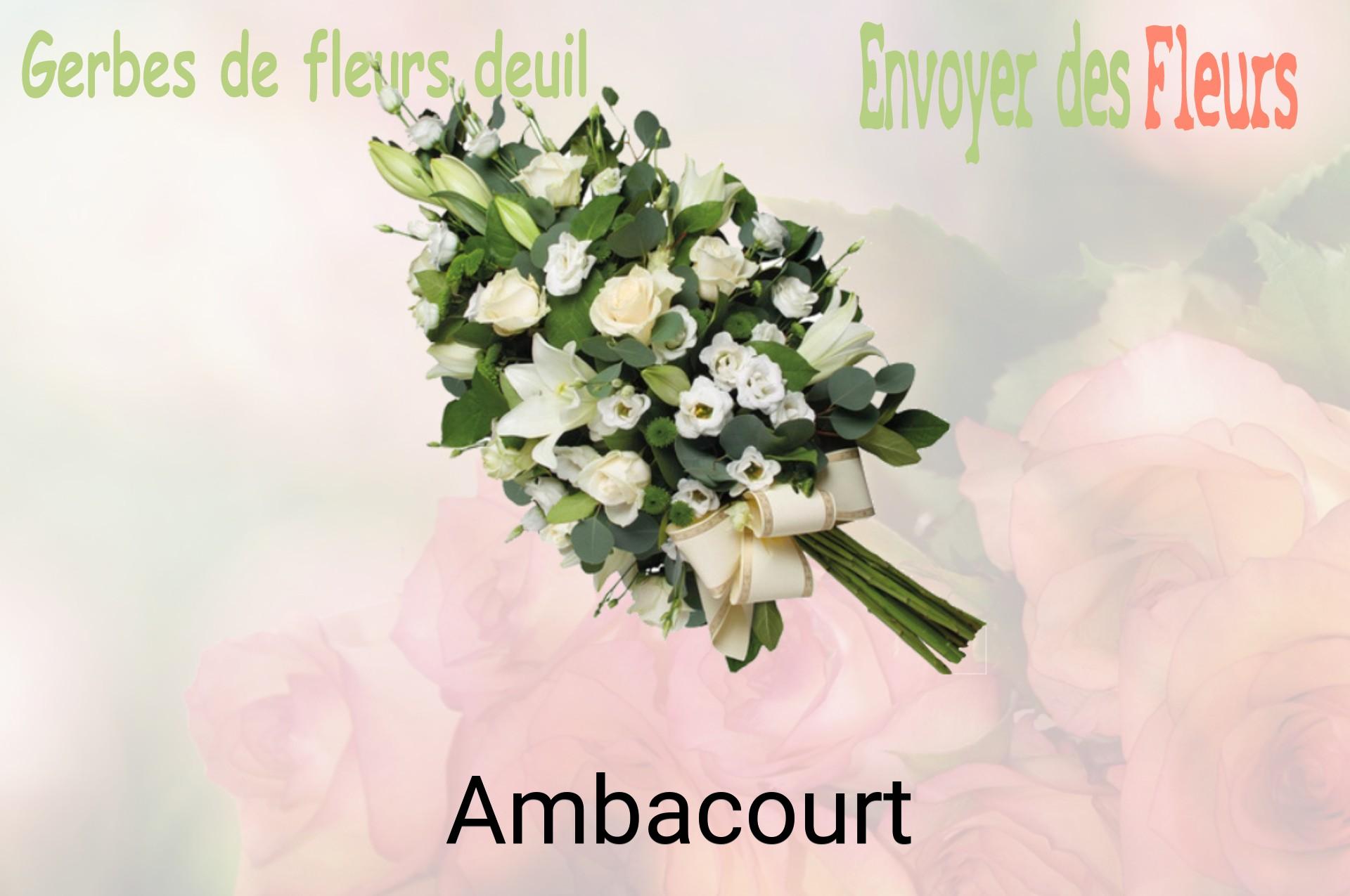 Gerbe de fleurs de deuil livrée à Ambacourt